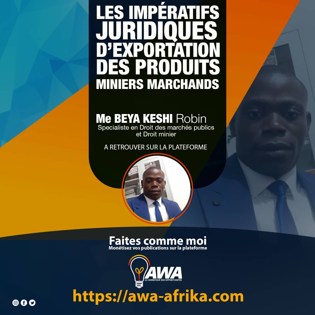 Les impératifs juridiques d’exportation des produits miniers marchands