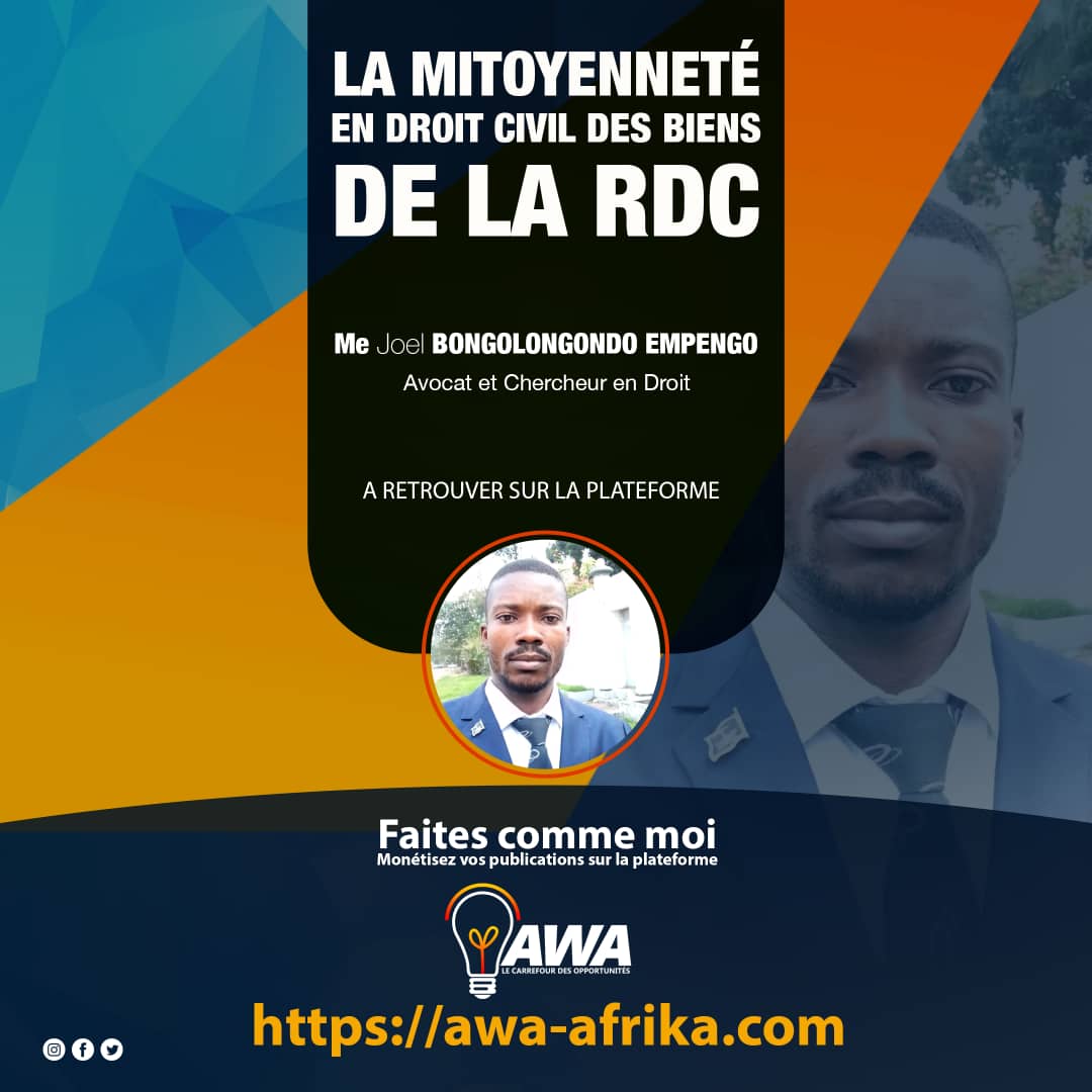 LA MITOYENNETÉ EN DROIT CIVIL DES BIENS DE LA RDC